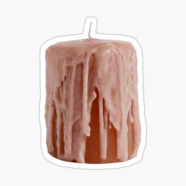melting rose pink candle Sticker