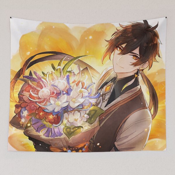 Item preview, Impacto de Genshin - Obra de arte oficial del cumpleaños de Zhongli 2020 designed and sold by Krimsy.