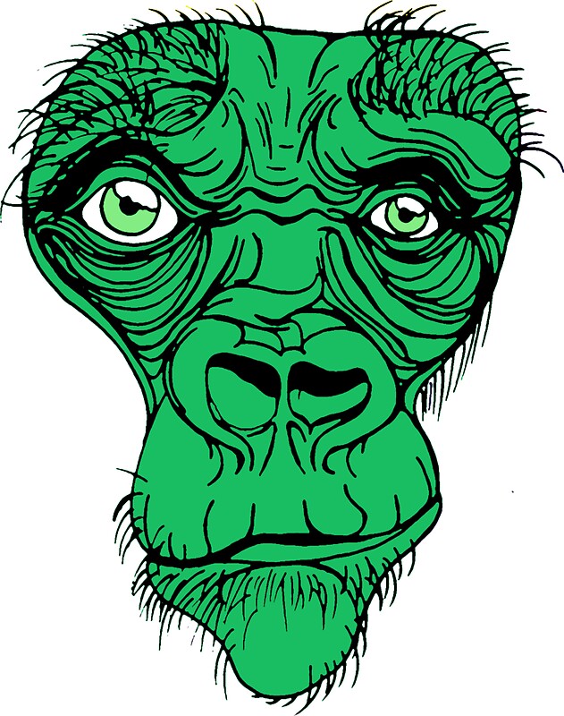 "Green Gorilla" Stickers by pencilELEPHANT Redbubble