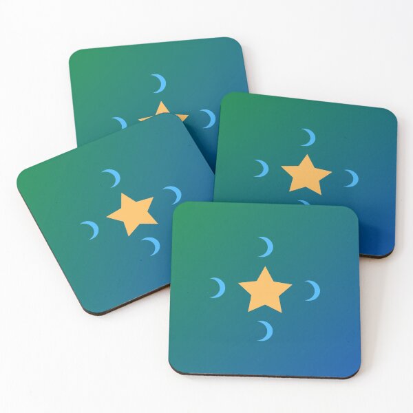 Item preview, Blue Crescent Moons and Golden Star Pattern in Gradient Sky designed and sold by ShaunSandhu.
