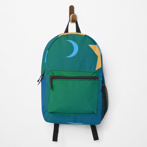 Item preview, Blue Crescent Moons and Golden Star Pattern in Gradient Sky designed and sold by ShaunSandhu.