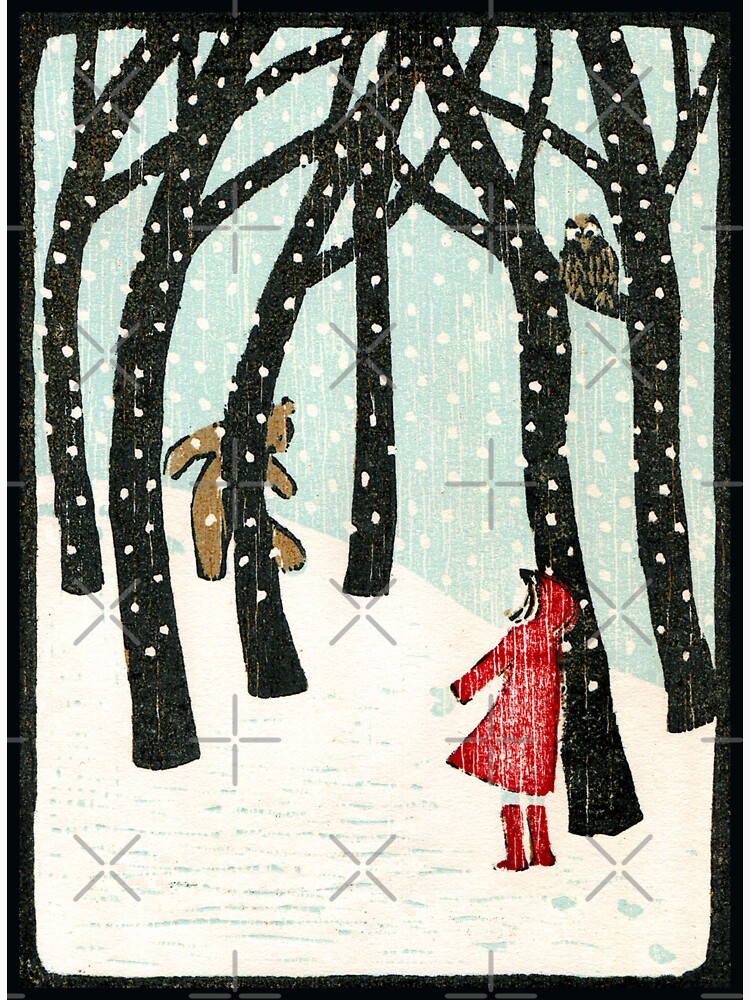 Hello Bear - Original woodcut by Francesca Whetnall by Cecca-Designs