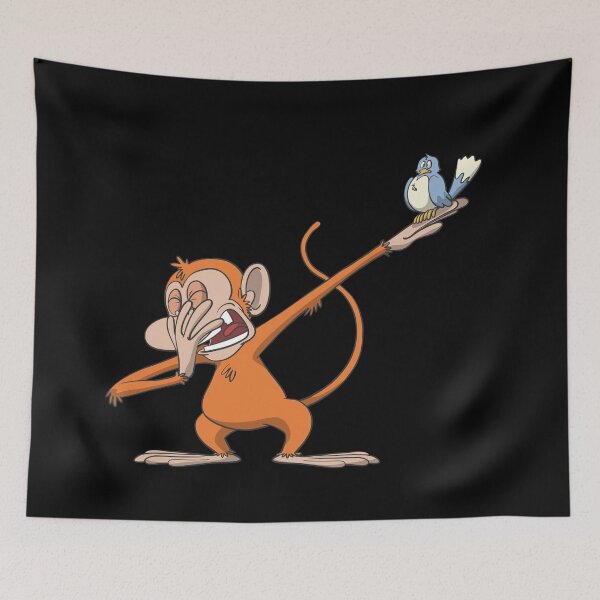 Item preview, Dabbing monkey yawning with bird designed and sold by Monkey Ful.