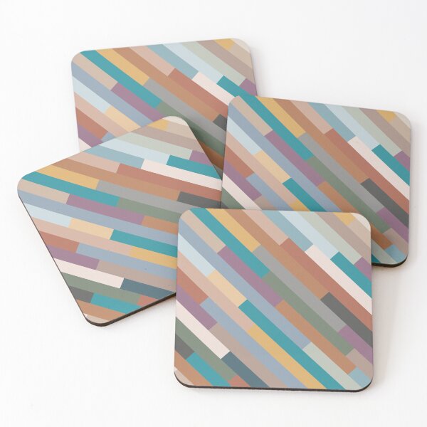 Item preview, Diagonal Staggered Stripes in Modern Soft Colors designed and sold by hobrath.