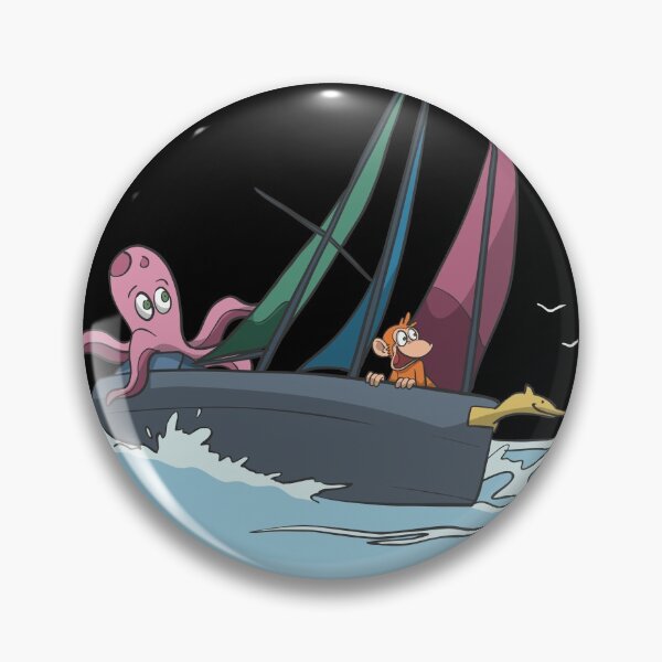 Item preview, Sailboat with octopus in inclined position designed and sold by Monkey Ful.