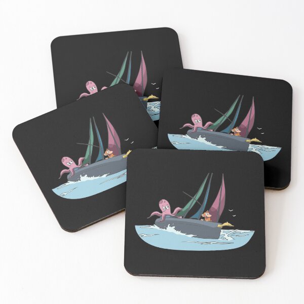 Item preview, Sailboat with octopus in inclined position designed and sold by Monkey Ful.