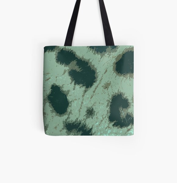 Animal Print Green All Over Print Tote Bag