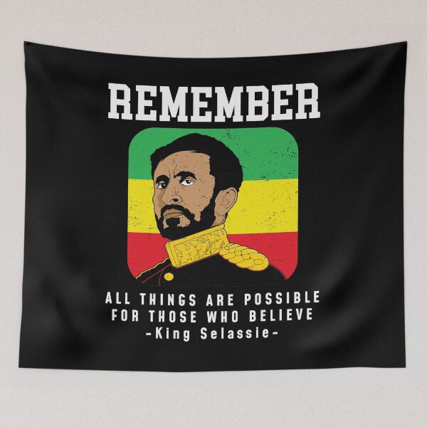 Item preview, Remember Black History Month Rastafari Haile Selassie print designed and sold by jakehughes2015.