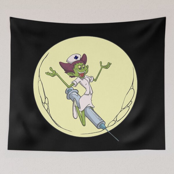 Item preview, Nurse vampire witch syringe on broom designed and sold by Monkey Ful.