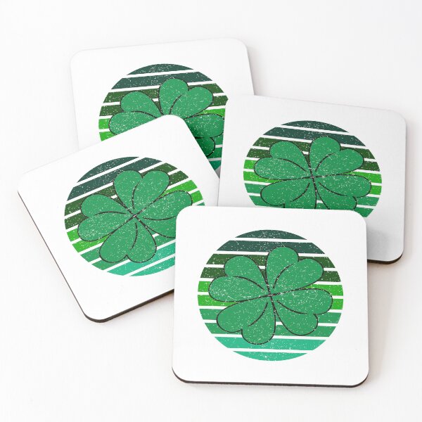 Item preview, 4 Leaf Clover Shamrock Retro Sunset (March 17th) designed and sold by liftdesign.