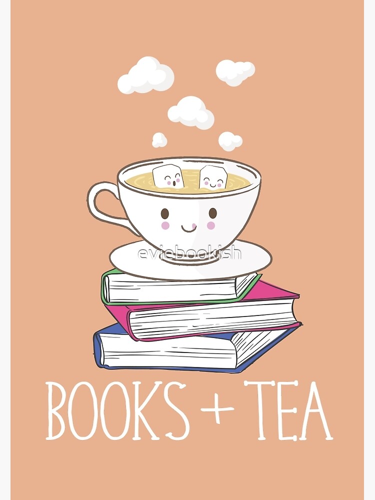 "Books + Tea" Spiral Notebook for Sale by eviebookish Redbubble