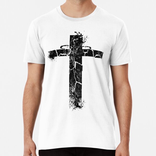 Cool cross worn retro broken stone