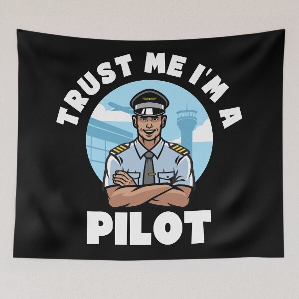Item preview, Trust Me I'm a Pilot. Cartoon Pilot. Funny Pilot Gift designed and sold by VFRZone.