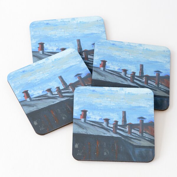 Item preview, Factory Roof Top With Chimneys, Hull, England designed and sold by golan22may.
