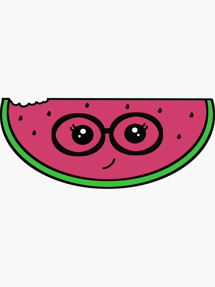Cute Watermelon with Glasses Sticker