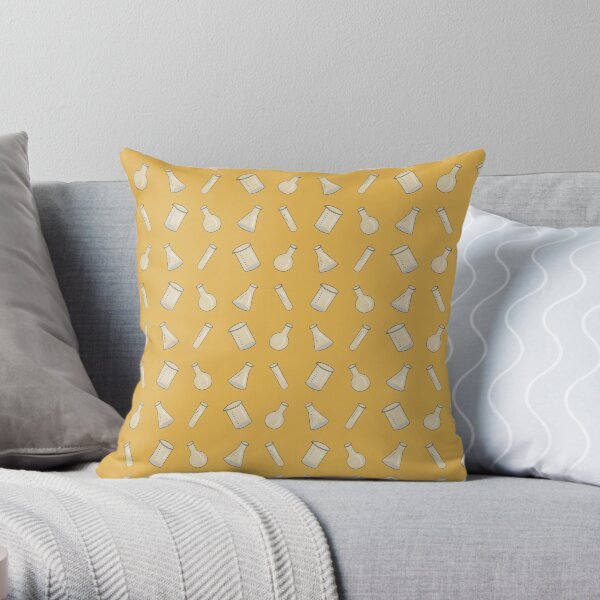 Chemistry glassware – Yellow Throw Pillow
