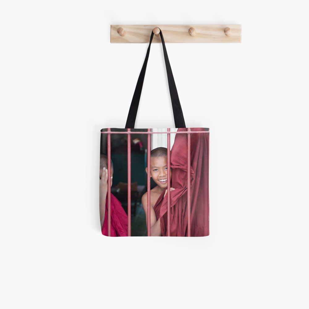2 Young Monks in Myanmar Tote Bag