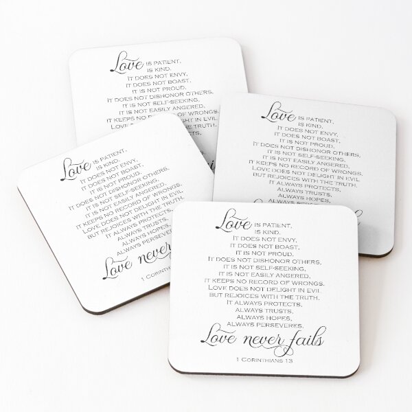 Item preview, Love is patient 1 Corinthians 13 bible quote Christian valentine's day gift proposal Love Never Fails designed and sold by bonumagit.