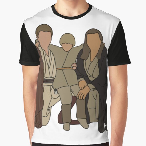 Vista previa del artículo con la obra «Anakin, Obi-Wan y Qui-Gon», diseñado y vendido por coolingsummers.
