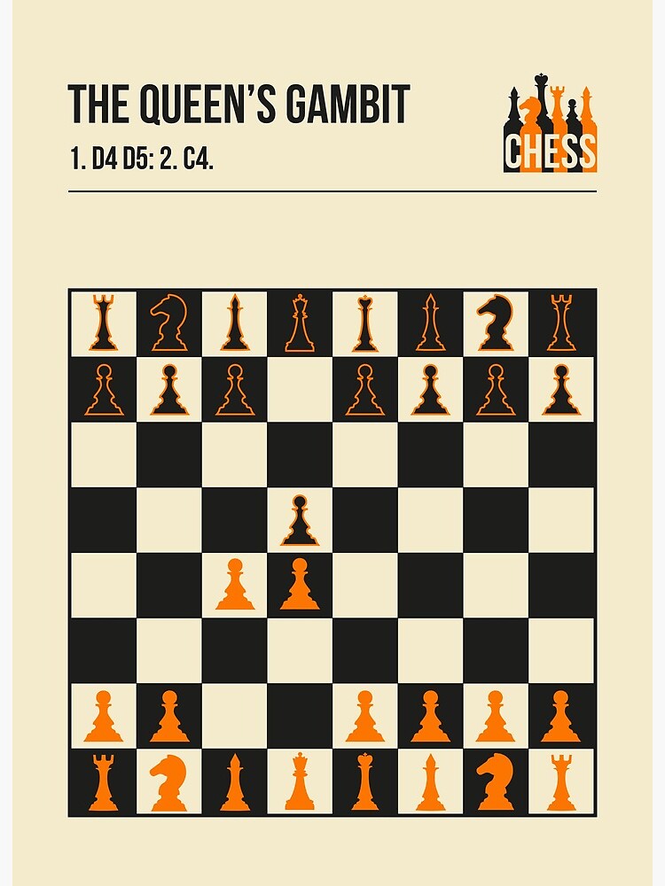 The Queens Gambit Chess Opening Poster Fine Art Print Poster for Sale by  Jorn van Hezik