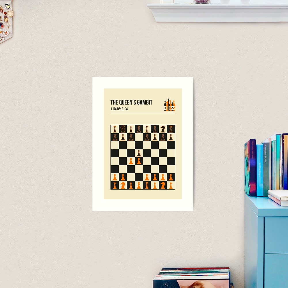 The Queens Gambit Chess Opening Poster Fine Art Print Greeting Card for  Sale by Jorn van Hezik