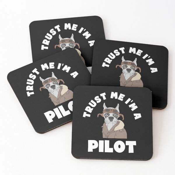 Item preview, Trust Me I'm a Pilot. Cartoon Dog. Funny Pilot Gift designed and sold by VFRZone.