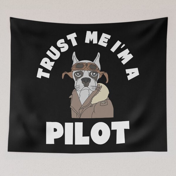 Item preview, Trust Me I'm a Pilot. Cartoon Dog. Funny Pilot Gift designed and sold by VFRZone.