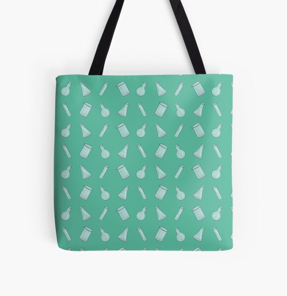 Chemistry glassware – Green All Over Print Tote Bag