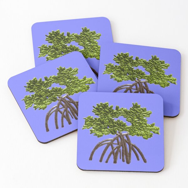 Item preview, Virgin Islands Green and Brown Mangrove Tree on Blue designed and sold by articlave.