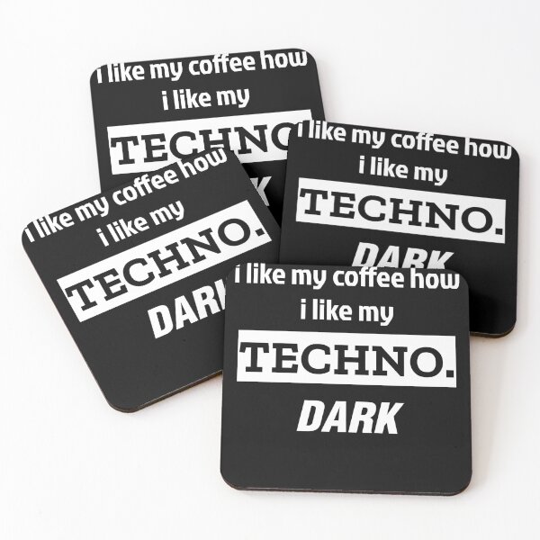 Item preview, I like my techno how i like my coffee quote for ravers designed and sold by Print  Androïde.