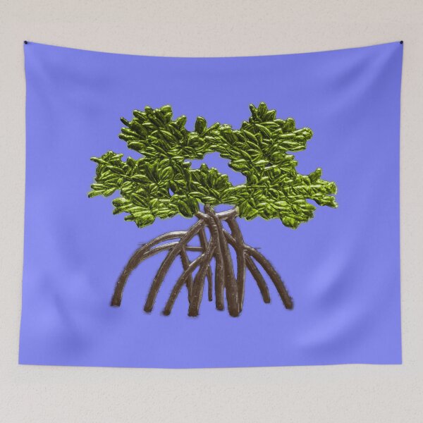Item preview, Virgin Islands Green and Brown Mangrove Tree on Blue designed and sold by articlave.