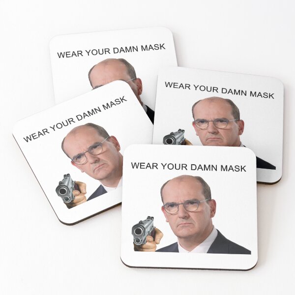 Item preview, "Wear your damn mask" Jean Castex designed and sold by floradoodles.