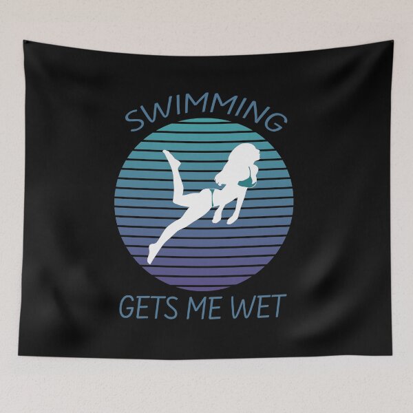 Item preview, Swimming Gets Me Wet Retro Sunset designed and sold by liftdesign.