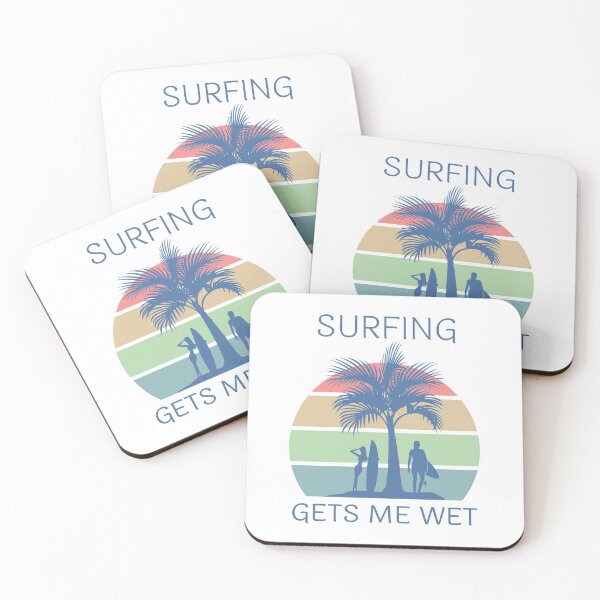 Item preview, Surfing Gets Me Wet Retro Sunset designed and sold by liftdesign.