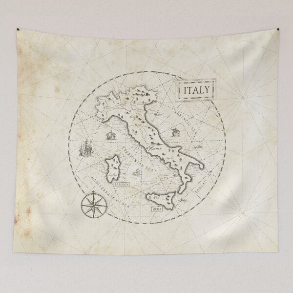 Item preview, Vintage Map Italy designed and sold by Motivburg.