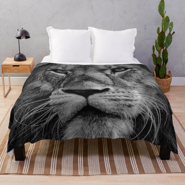 Item preview, King of the Jungle Lion Face Leo Zodiac Black and White Op Art designed and sold by hyproinc.