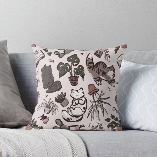 Item preview, Gatos y plantas de interior designed and sold by plantmoth.