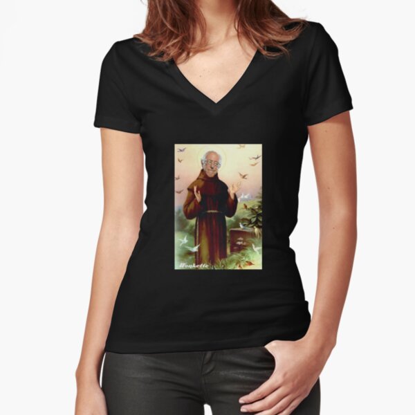 St. Bernie of Assisi Fitted V-Neck T-Shirt