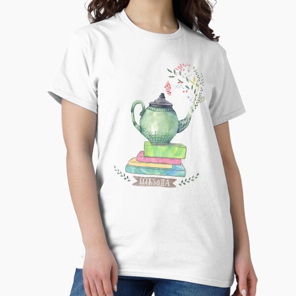 Item preview, Books & Tea Watercolor designed and sold by eviebookish.