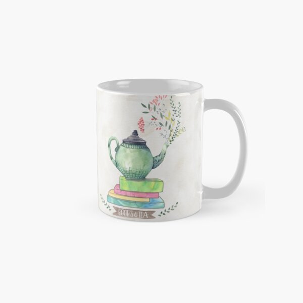 Item preview, Books & Tea Watercolor designed and sold by eviebookish.