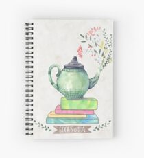Bücher & Tee Aquarell Spiralblock