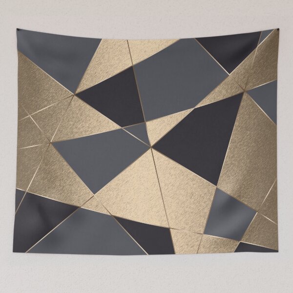 Item preview, Gold and grey abstract line geometric pattern designed and sold by CynthiaGraphics.