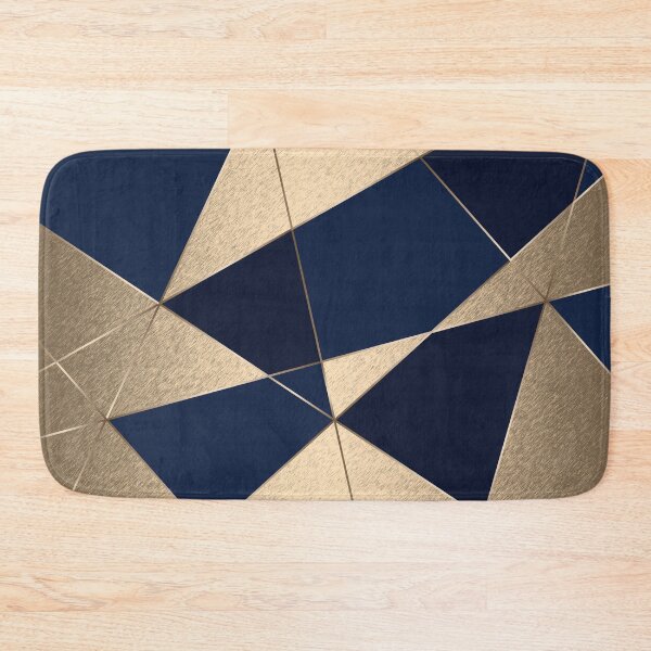 Item preview, Gold and blue abstract line geometric pattern designed and sold by CynthiaGraphics.