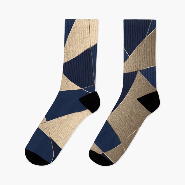 Item preview, Gold and blue abstract line geometric pattern designed and sold by CynthiaGraphics.