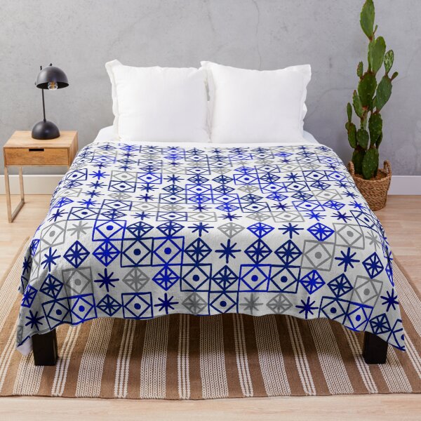 Item preview, Geometric Lace – Navy & Grey designed and sold by Cat Coquillette.