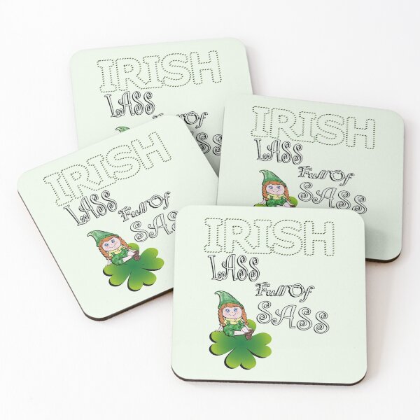 Item preview, St Patrick's Day Funny Quote, Irish Lass Full Of Sass, Cute Girl Gnome designed and sold by Cute & Sassy Custom Gifting Boutiques.