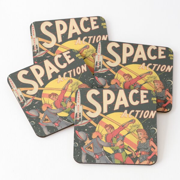 Item preview, Retro Space Action Comic Book Cover | Vintage Science Fiction Space Adventure designed and sold by SLAG-Creative.