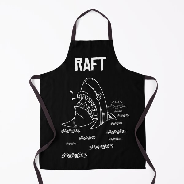 Item preview, Raft Game Funny Shark Attack Minimalist Line art designed and sold by sun-shadoww.