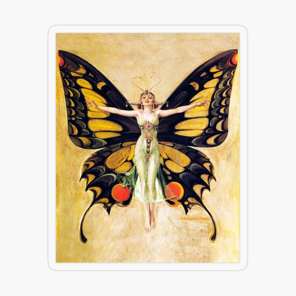 絵画 butterfly Art Deco Butterfly Fine Art Print by F.X. Leyendecker (8x10