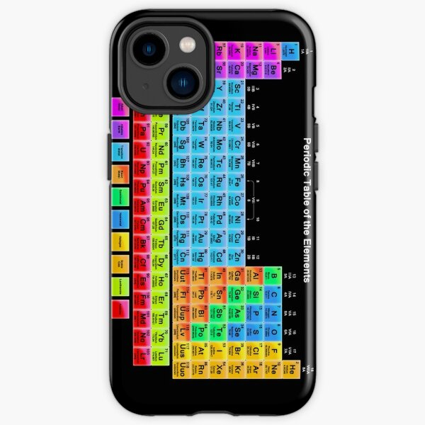 Vibrant Color Periodic Table on Black iPhone Tough Case